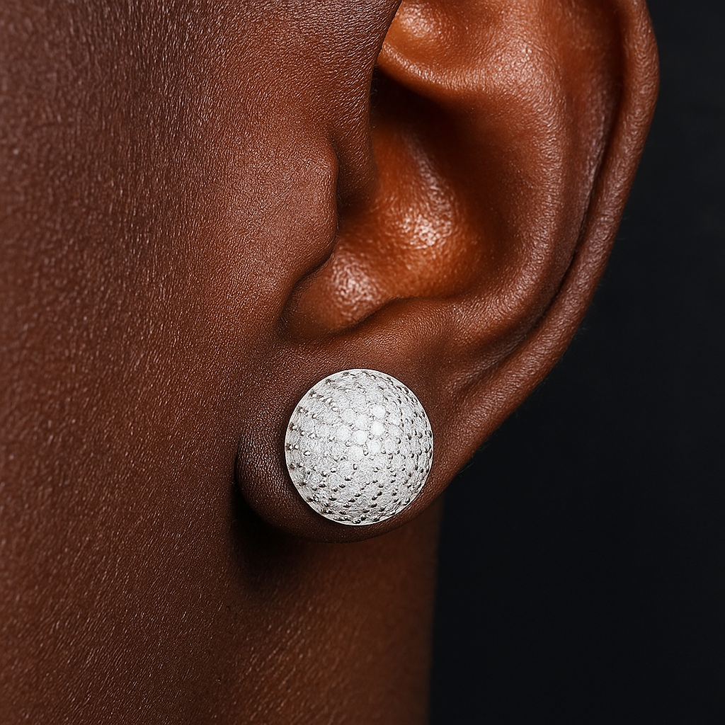 S925 Moissanite Pave Disco Stud Earrings - Different Drips