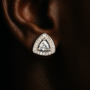 S925 Moissanite Trillion-Cut Stud Earrings - Different Drips