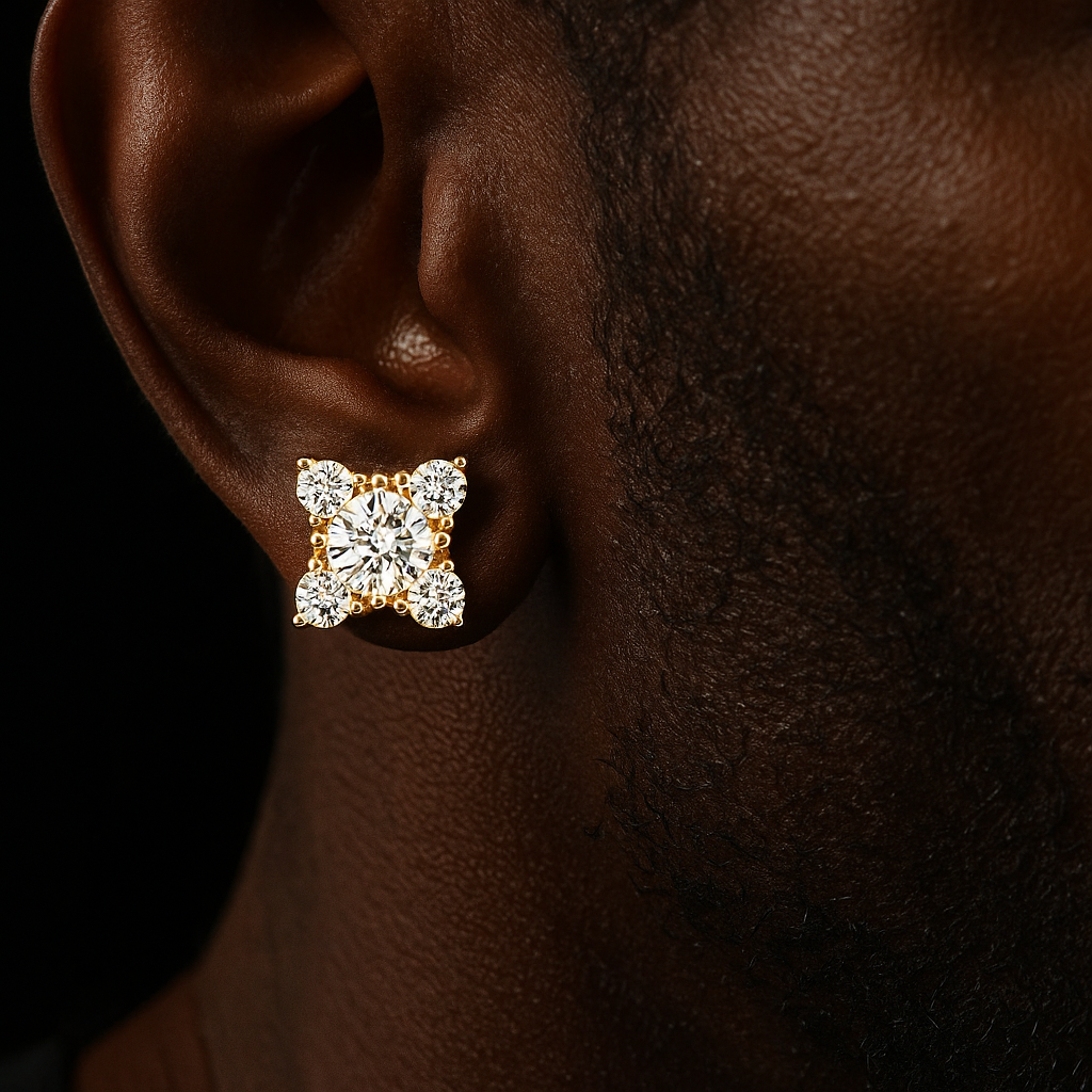 S925 Moissanite Cluster Stud Earrings - Different Drips