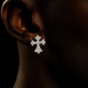 S925 Moissanite Diamond Flared Cross Earrings - Different Drips