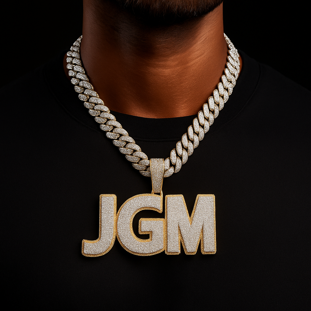 Layered Bold Custom Letter Pendant - Different Drips