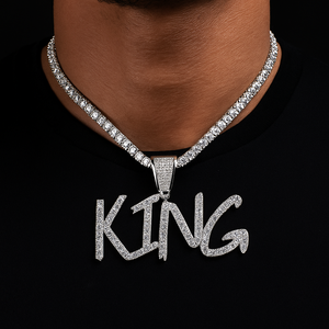 Brush Font Custom Letter Pendant - Different Drips