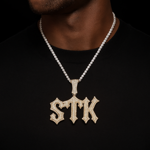 College Font Custom Letter Pendant - Different Drips