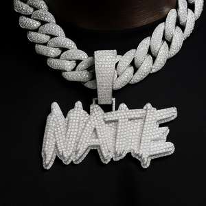 Bold Brush Font Custom Letter Pendant - Different Drips