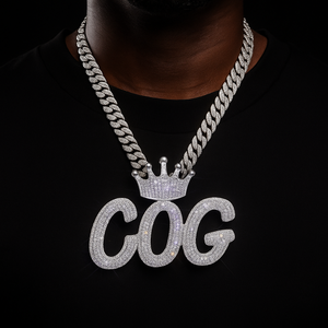 Layered Italic Crown Bail Custom Letter Pendant - Different Drips