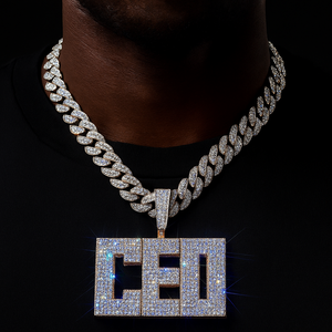 Large Bold Font Custom Letter Pendant - Different Drips