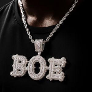 Baguette College Font Custom Letter Pendant - Different Drips