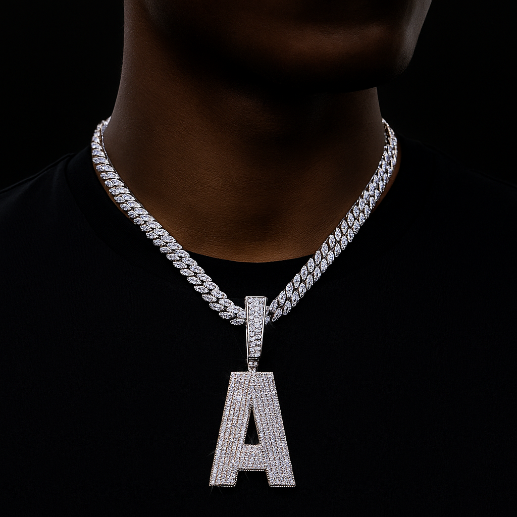 Large Bold Font Single Letter Pendant - Different Drips