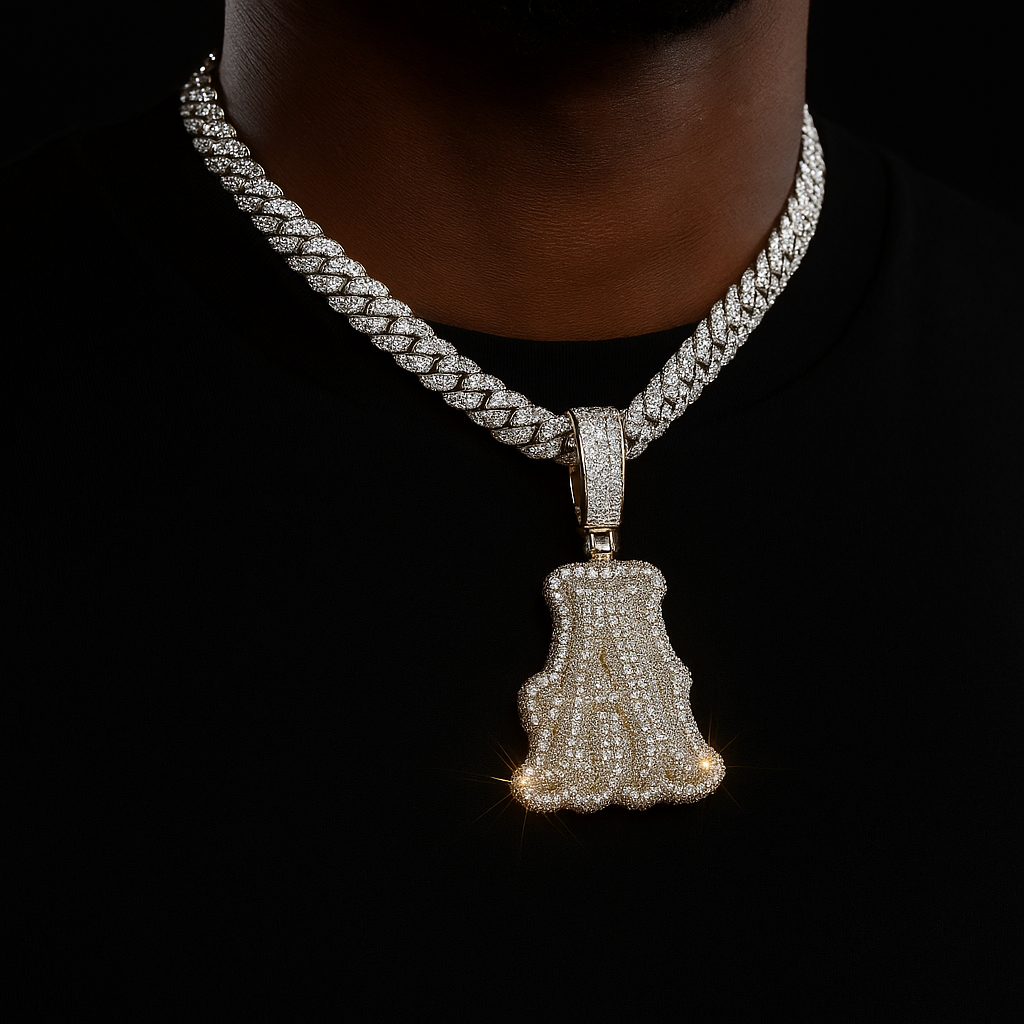 Layered Bubble Custom Single Letter Pendant - Different Drips