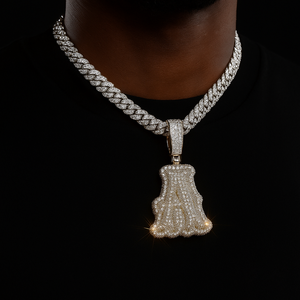 Layered Bubble Custom Single Letter Pendant - Different Drips