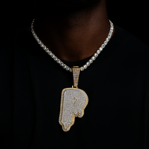 Drip Bubble Single Letter Pendant - Different Drips