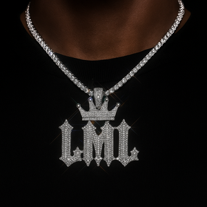Crowned College Font Custom Letter Pendant - Different Drips