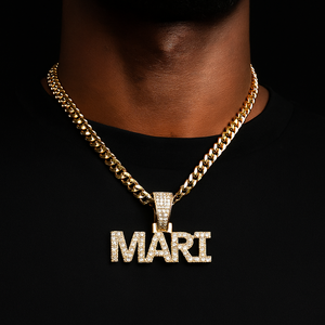 Small Bold Font Custom Letter Pendant - Different Drips