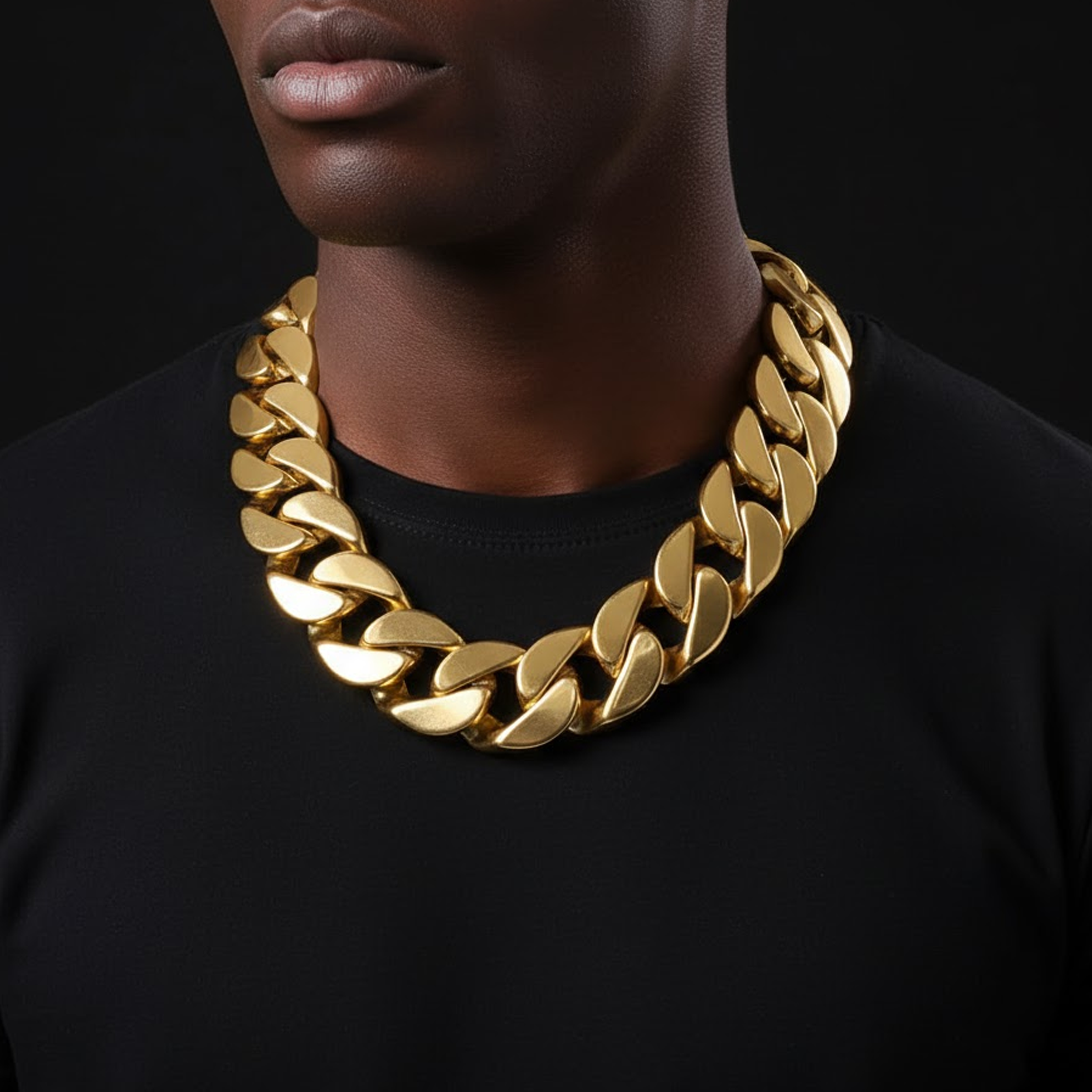 43mm Solid 18k Gold Plated Miami Cuban Link Chain