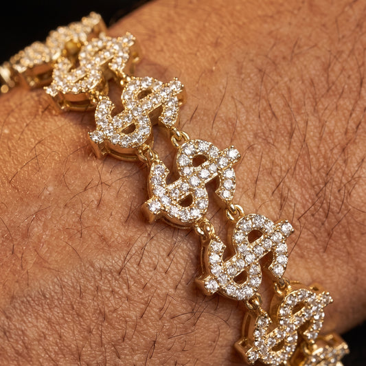 S925 Moissanite Dollar Link Bracelet - Different Drips