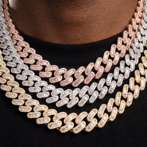 12mm Baguette Cuban Link Chain - Different Drips