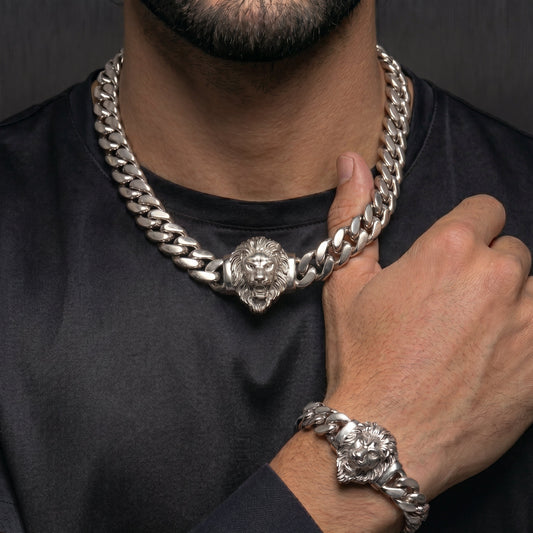 Lion Head Miami Cuban Link Chain - Different Drips