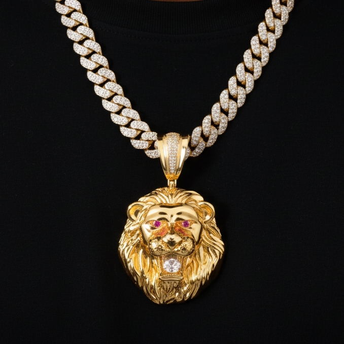 Solid Lion Head Pendant - Different Drips