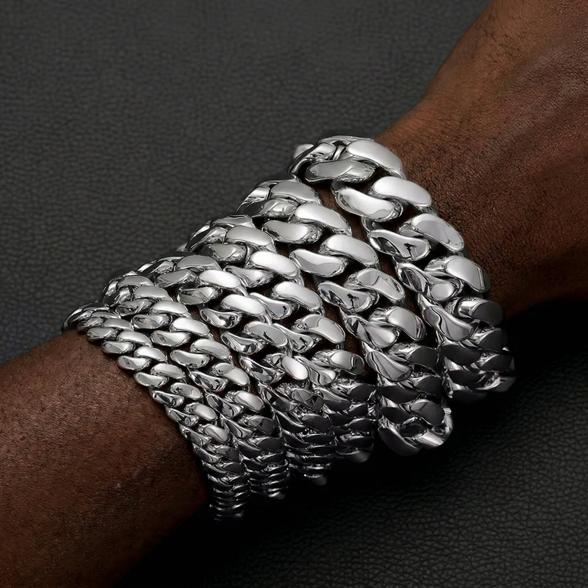 10-22mm Solid 18k Gold Plated Miami Cuban Link Bracelet