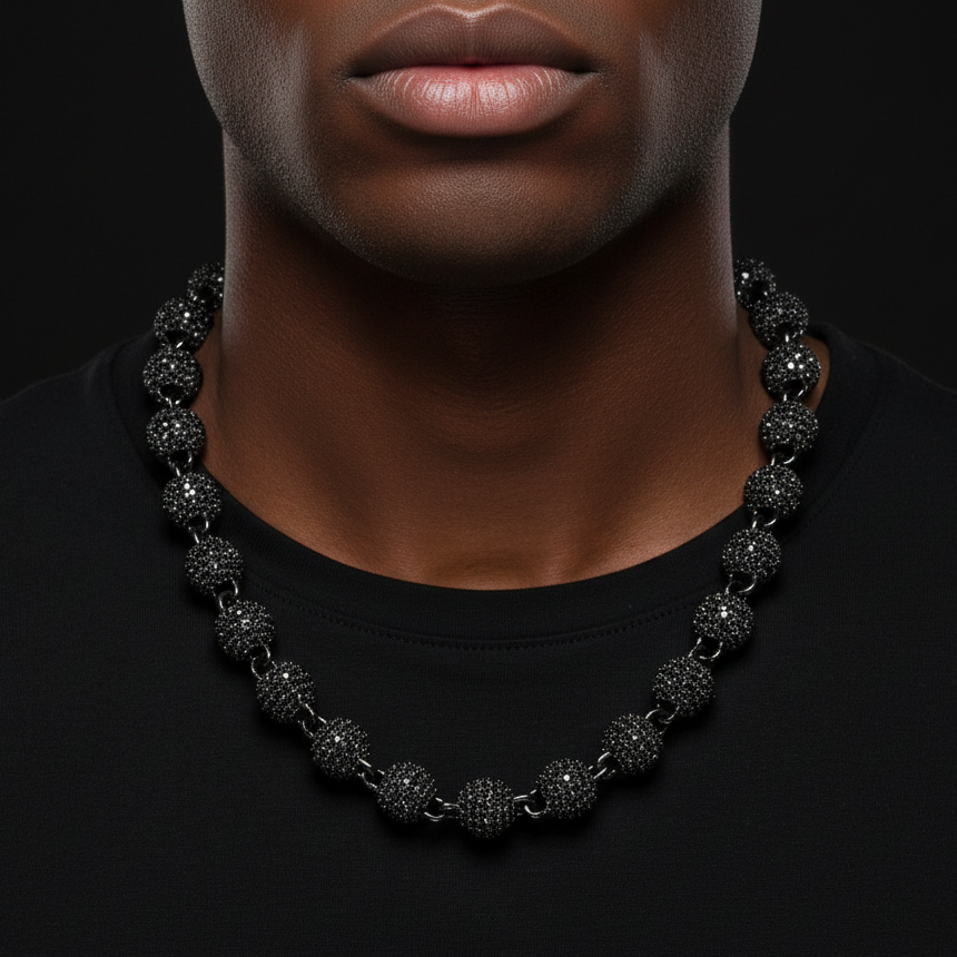 8mm Black Ball Link Chain - Different Drips