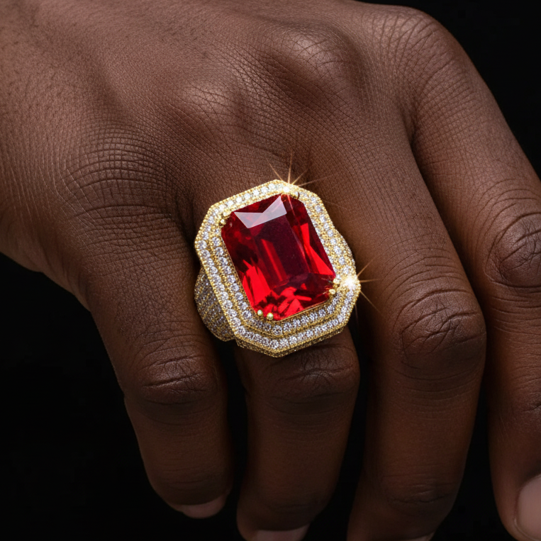 Ruby Centerstone Ring - Different Drips