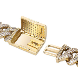 18mm Figaro Prong Cuban Link Bracelet - Different Drips