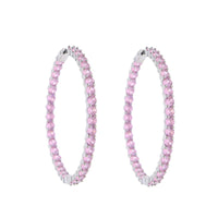 Thumbnail for S925 Women's Medium Eternity Hoop Earrings - Colored - Different Drips