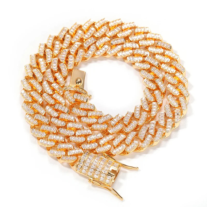 Iced Baguette Prong Cuban Chain