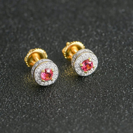 S925 Halo Stud Earrings - Different Drips