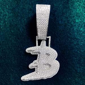 Bold Brush Font Single Letter Pendant - Different Drips