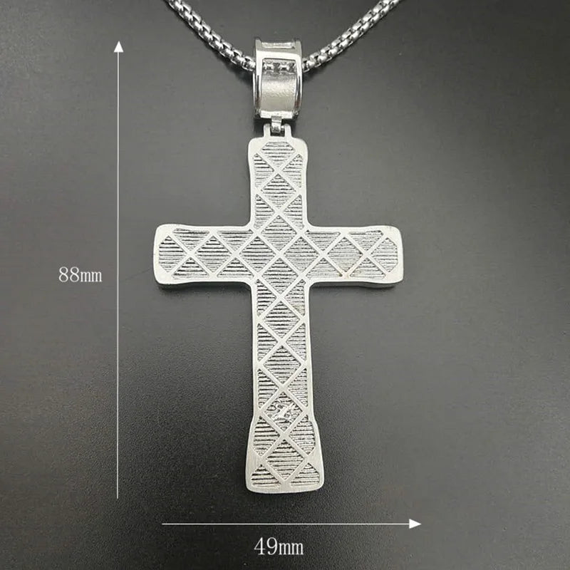 Large Iced Out Cross Pendant - Different Drips