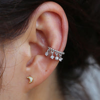 Thumbnail for S925 Women's Fringe Huggie Earrings - Different Drips