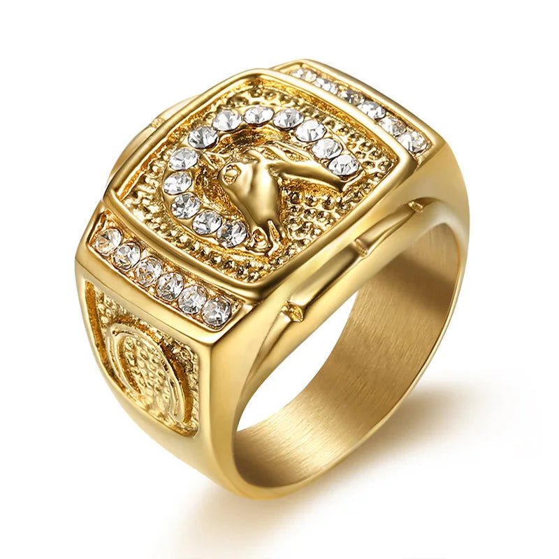 Iced Horseshoe Horse Ring - Different Drips