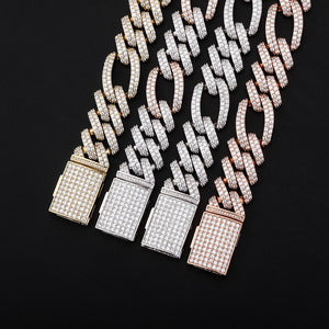 18mm Figaro Prong Cuban Link Bracelet - Different Drips