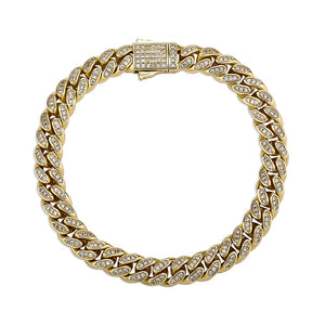 8mm Iced Miami Cuban Link Bracelet - Different Drips