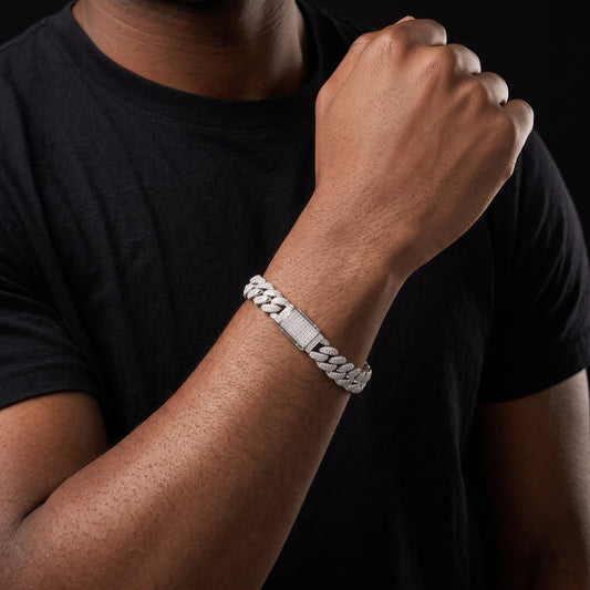 10mm S925 Moissanite Miami Curb Cuban Bracelet - Different Drips