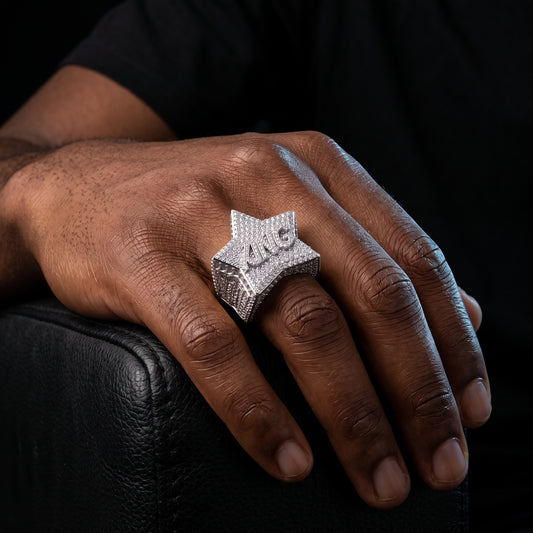S925 Moissanite 'King' Five Star Ring - Different Drips