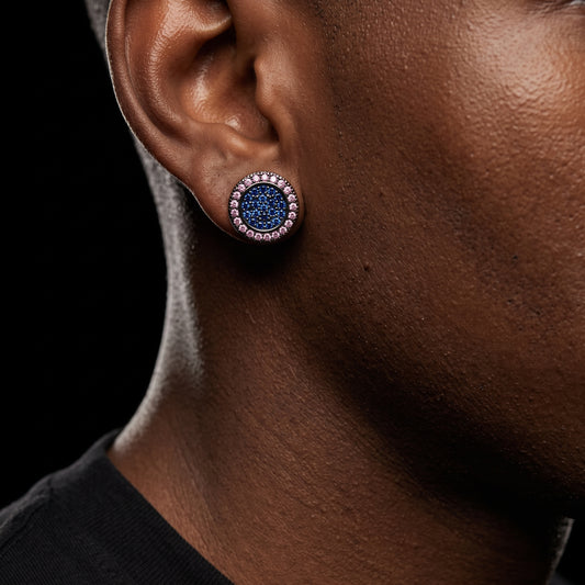 Classic Multi-Color Round Cut Stud Earrings - Different Drips