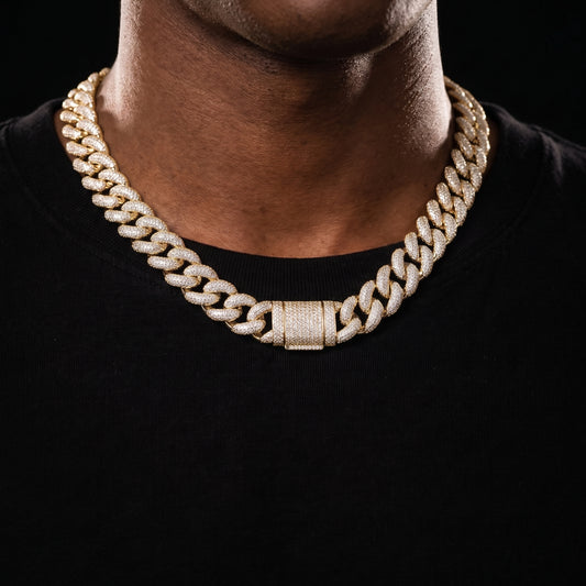 16mm S925 Moissanite Curb Cuban Chain - Different Drips