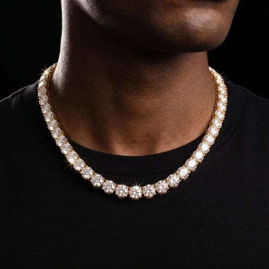 Moissanite Tennis Chain 18k Gold (All Sizes) - Different Drips