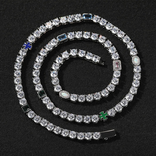 Mixed Charm Tennis Chain - Different Drips
