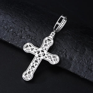 S925 Moissanite Rope Center Cross Pendant - Different Drips