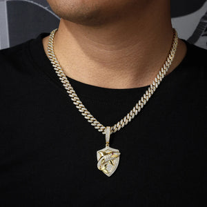 S925 Moissanite Shark Shield Pendant - Different Drips