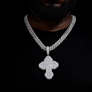 S925 Moissanite Baguette Cross Pendant - Different Drips