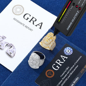 S925 Moissanite Iced Jesus Piece Ring - Different Drips