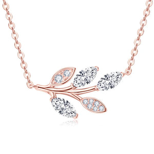 Women's S925 Moissanite Leaf Pendant - Different Drips