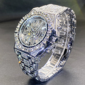 Fully Iced Green Arabic Numeral Watch - Different Drips