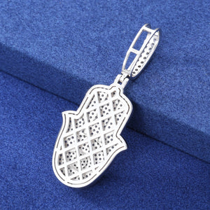 S925 Moissanite Hamsa Hand Pendant - Different Drips