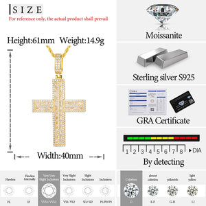 S925 Moissanite Vertical Cross Pendant - Different Drips