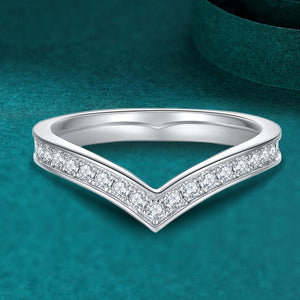 Women's S925 Moissanite Wishbone Band Ring - Different Drips